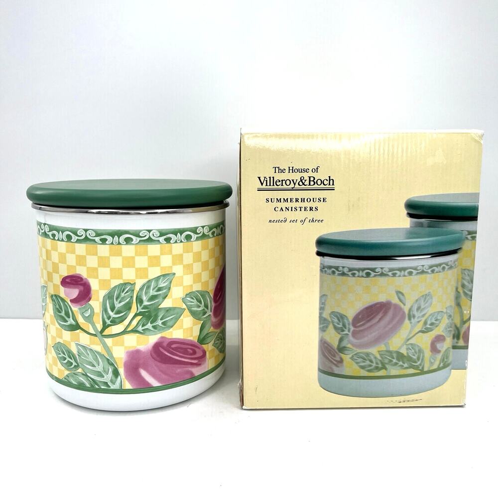 Villeroy & Boch A Rose Small Metal Canister with Wood Lid